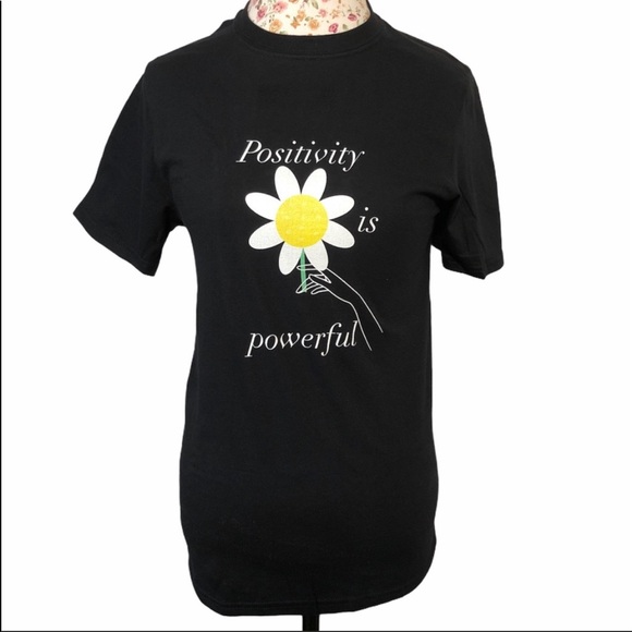 NWT-Positivity is Powerful design Black T-shirt - Picture 2 of 6